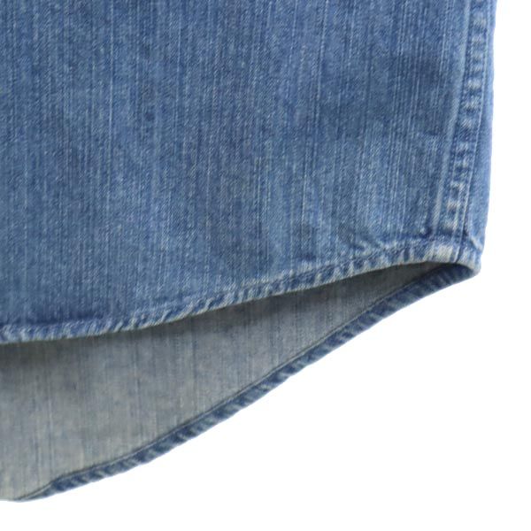 Budweiser バドワイザー リメイク カモフラージュ柄 切替 長袖 デニムシャツ L メンズ