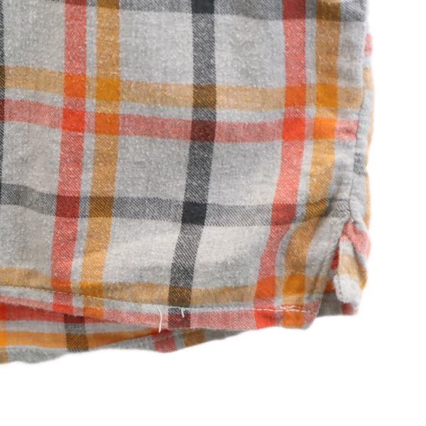 VINTAGE ヴィンテージ 40s 50s グランパシャツ チェック柄 長袖 ハーフボタン シャツ グレー系 プルオーバー レディース