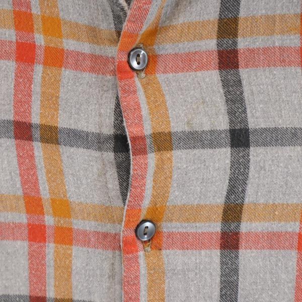 VINTAGE ヴィンテージ 40s 50s グランパシャツ チェック柄 長袖 ハーフボタン シャツ グレー系 プルオーバー レディース
