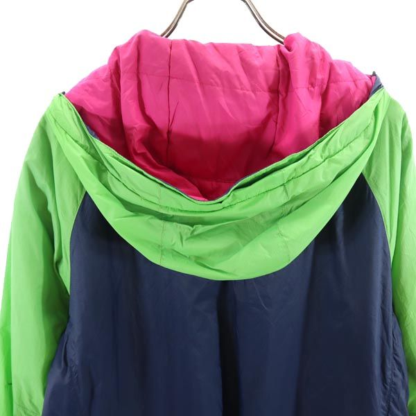 Columbia コロンビア アウトドア 中綿ジャケット XL ネイビー×グリーン フード メンズ