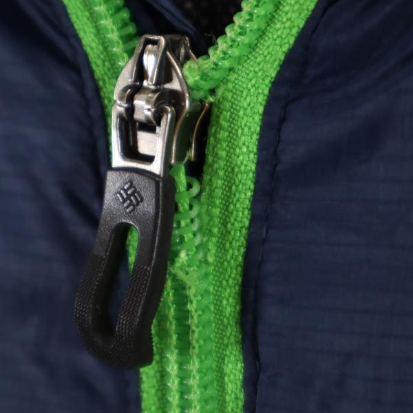 Columbia コロンビア アウトドア 中綿ジャケット XL ネイビー×グリーン フード メンズ