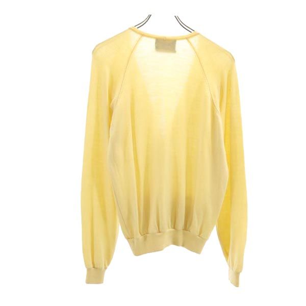 Munsing wear マンシングウェア 長袖 ニット カーディガン S イエロー系 ゴルフ ロゴ メンズ