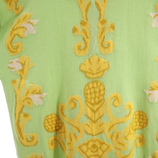 ESCADA エスカーダ 総柄 長袖 ニット 36 グリーン系 セーター メンズ