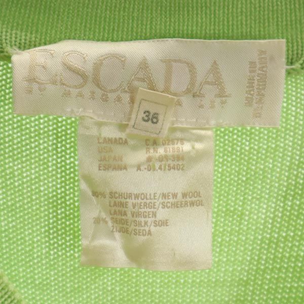 ESCADA エスカーダ 総柄 長袖 ニット 36 グリーン系 セーター メンズ