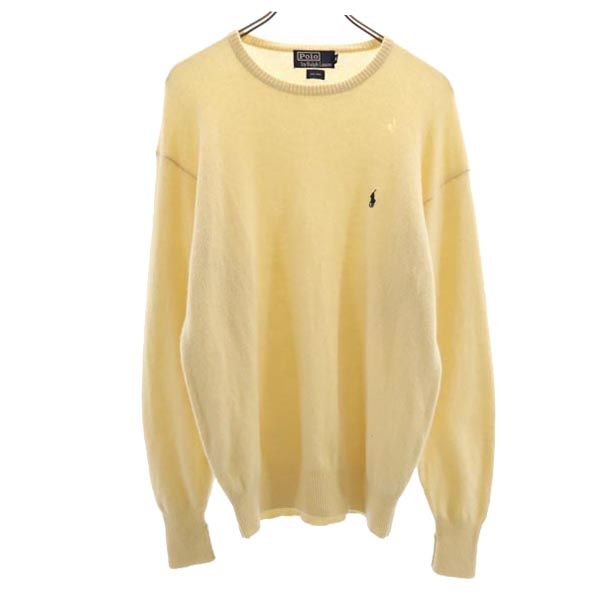 Polo by Ralph Lauren ポロバイラルフローレン ウール100% 長袖 ニット LL ベージュ系 セーター ロゴ メンズ