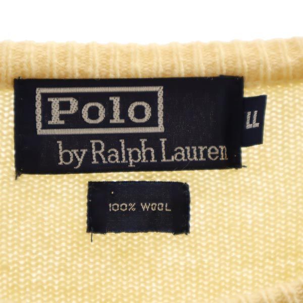 Polo by Ralph Lauren ポロバイラルフローレン ウール100% 長袖 ニット LL ベージュ系 セーター ロゴ メンズ