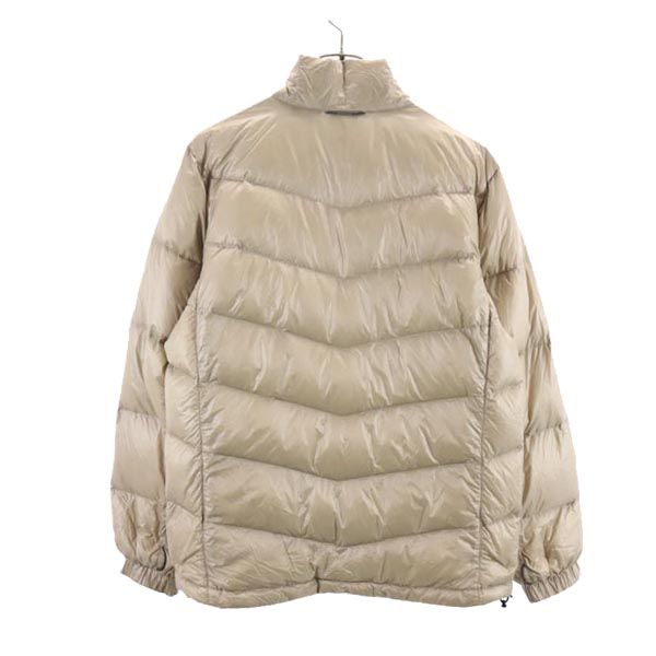 Columbia コロンビア アウトドア ダウンジャケット L ベージュ系 ロゴ刺繍 コンパクトジャケット メンズ
