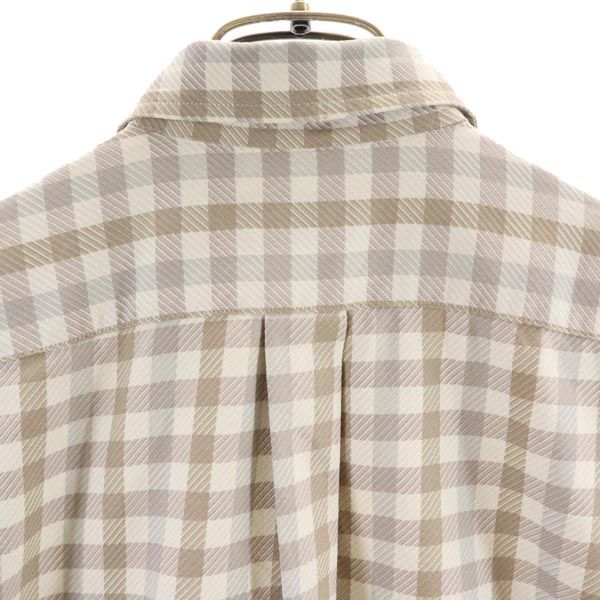 Christian Dior クリスチャンディオール 長袖 チェックシャツ M ベージュ系 メンズ
