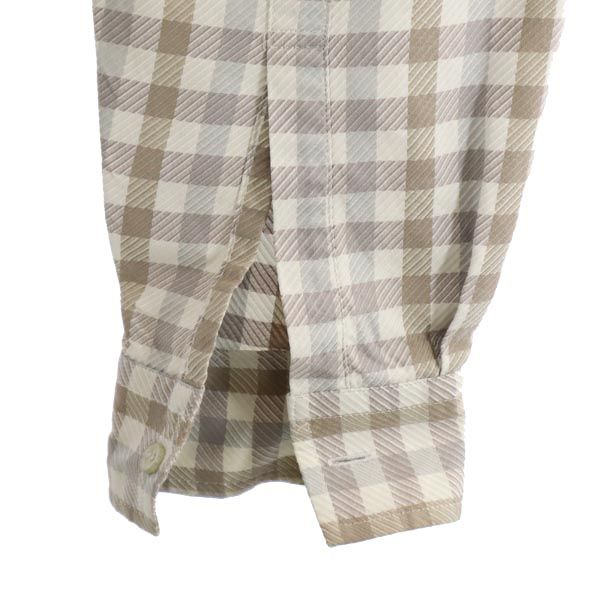 Christian Dior クリスチャンディオール 長袖 チェックシャツ M ベージュ系 メンズ