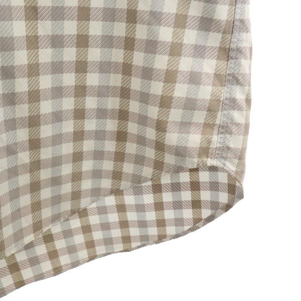 Christian Dior クリスチャンディオール 長袖 チェックシャツ M ベージュ系 メンズ