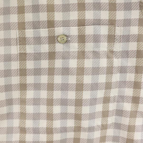 Christian Dior クリスチャンディオール 長袖 チェックシャツ M ベージュ系 メンズ