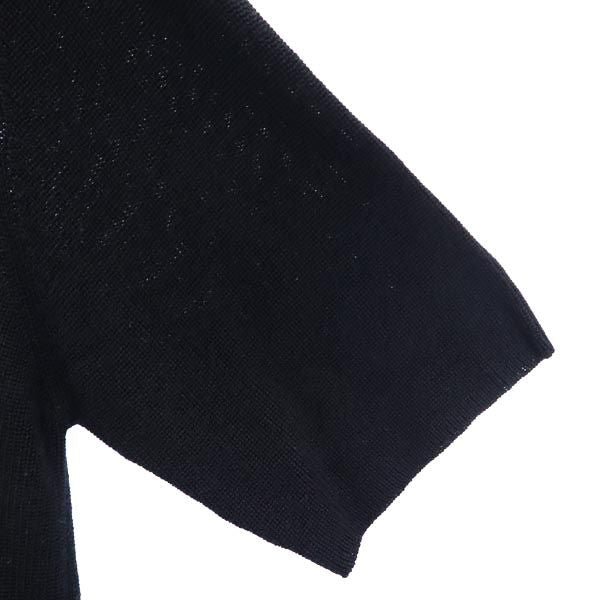 Pierre Cardin ピエールカルダン 半袖 コットン ニット L ブラック せーター カットソー レディース