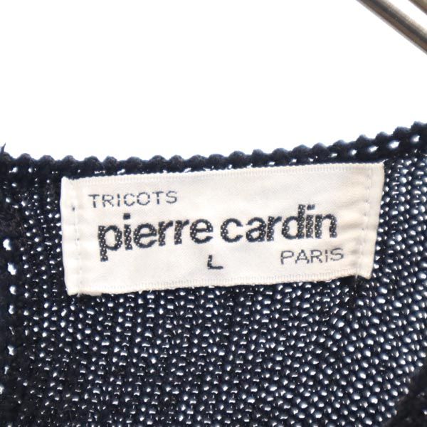 Pierre Cardin ピエールカルダン 半袖 コットン ニット L ブラック せーター カットソー レディース