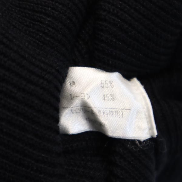 Pierre Cardin ピエールカルダン 半袖 コットン ニット L ブラック せーター カットソー レディース