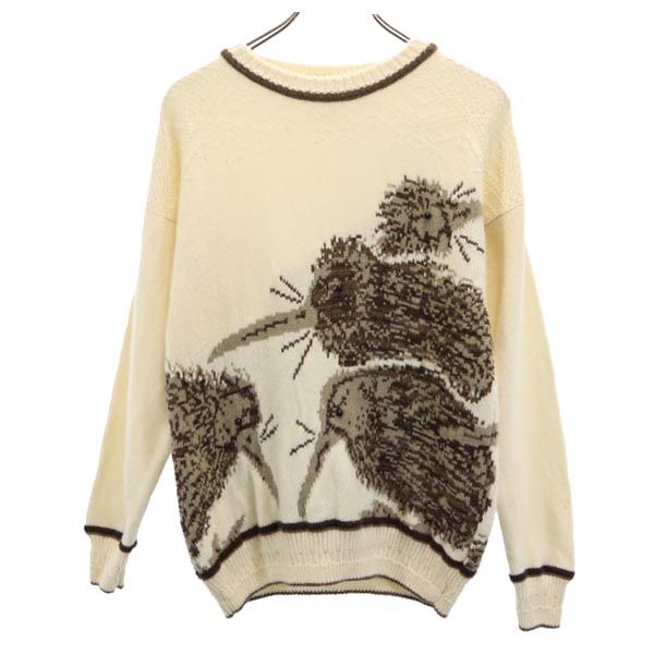 snowpeak スノーピーク ウール100% アウトドア 長袖 ニット 38 ホワイト系 セーター メンズ