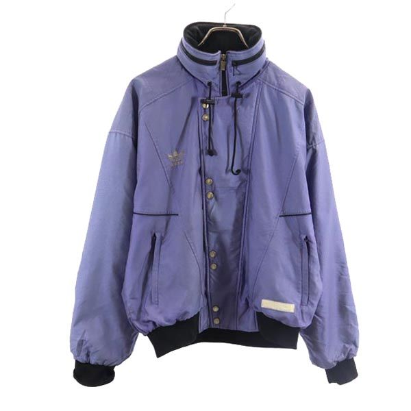 アディダス 80s トレフォイルロゴ デサント製 ヴィンテージ ナイロンジャケット O(98-6) ブルー系 adidas ロゴ メンズ