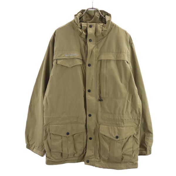 Columbia コロンビア ナイロン アウトドアジャケット L カーキ ロゴ メンズ