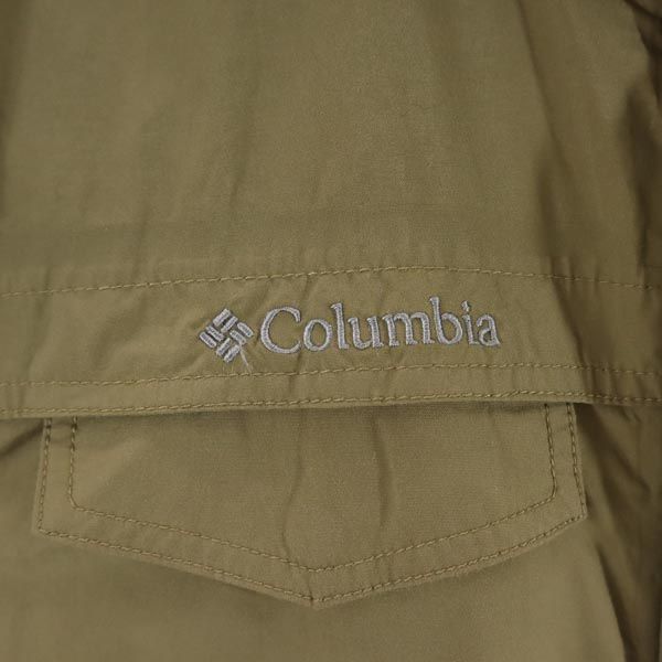 Columbia コロンビア ナイロン アウトドアジャケット L カーキ ロゴ メンズ