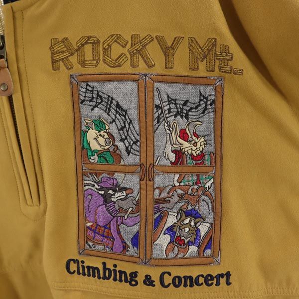 PIA SPORTS ピアスポーツ 日本製 ニット 切替 ハーフジップ ジャケット 4 ブラウン系 刺繍 メンズ