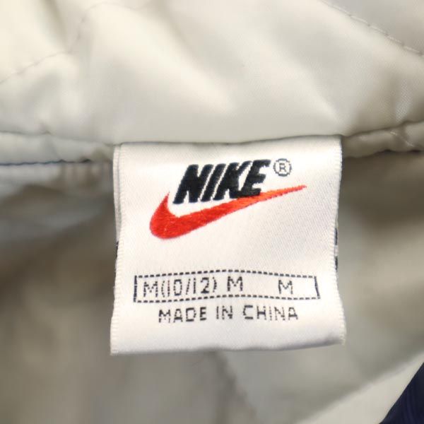 NIKE ナイキ 90s 00s オールド 白タグ バックスウォッシュロゴ 中綿コート M ネイビー 白タグ キッズ