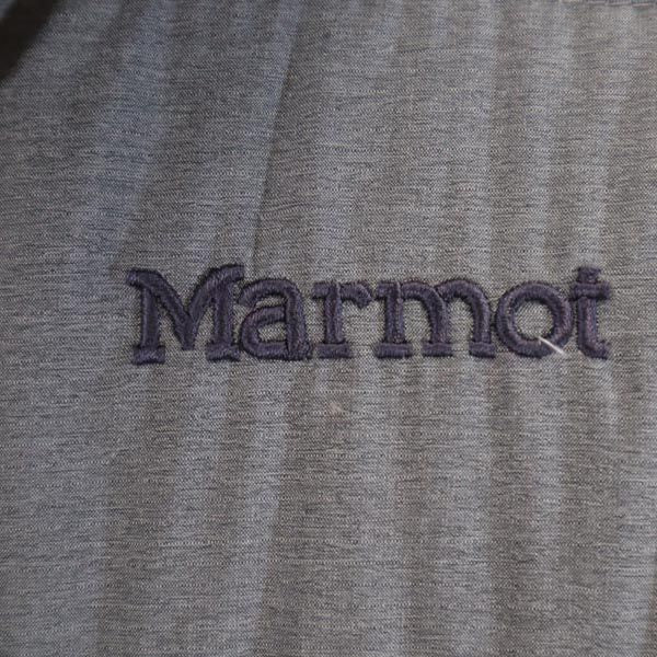 MARMOT マーモット アウトドア ダウンジャケット S グレー系 フード ロゴ レディース