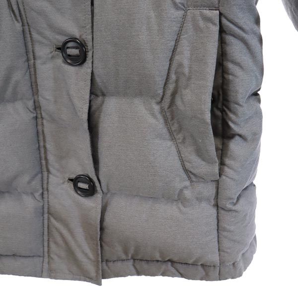 MARMOT マーモット アウトドア ダウンジャケット S グレー系 フード ロゴ レディース