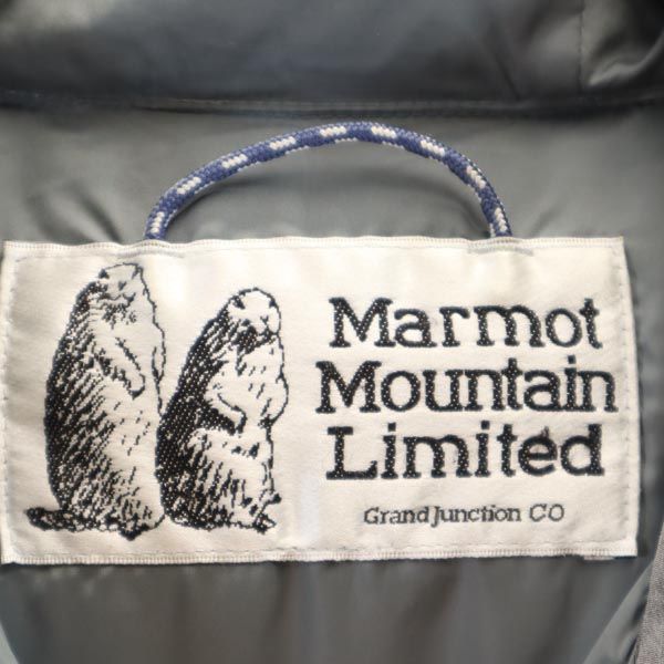 MARMOT マーモット アウトドア ダウンジャケット S グレー系 フード ロゴ レディース