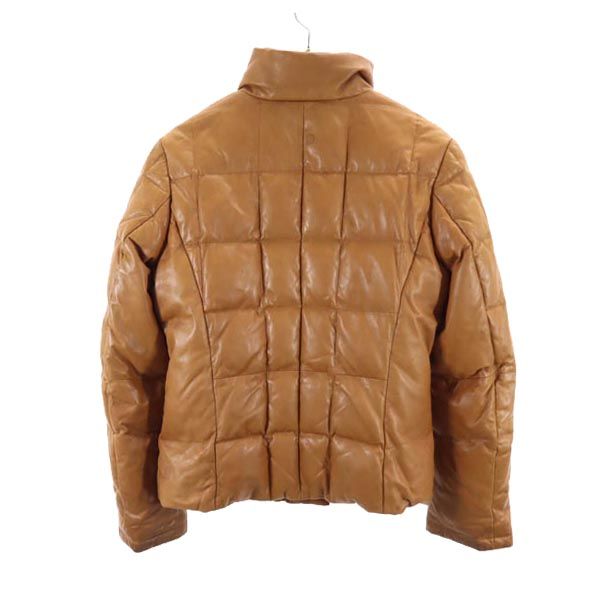 Aquascutum アクアスキュータム 羊革 ラムレザー ダウンジャケット 8F ブラウン レディース