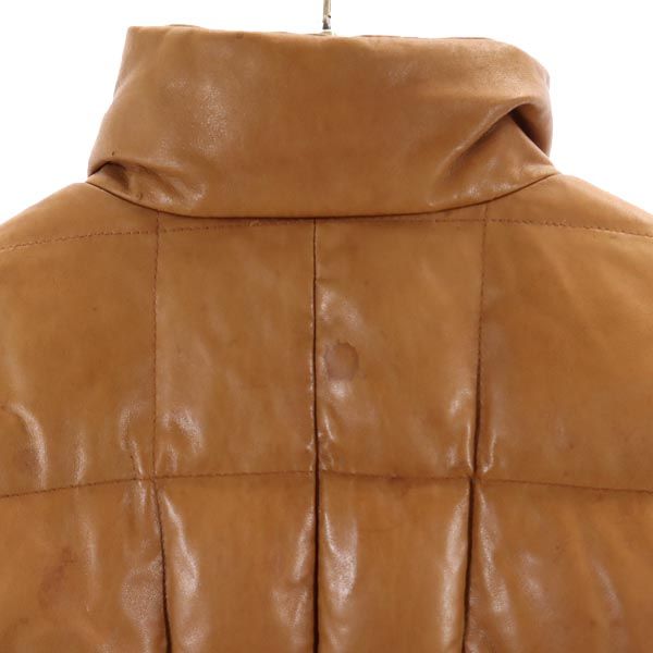 Aquascutum アクアスキュータム 羊革 ラムレザー ダウンジャケット 8F ブラウン レディース