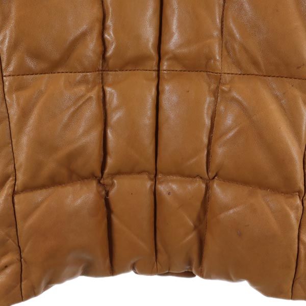 Aquascutum アクアスキュータム 羊革 ラムレザー ダウンジャケット 8F ブラウン レディース