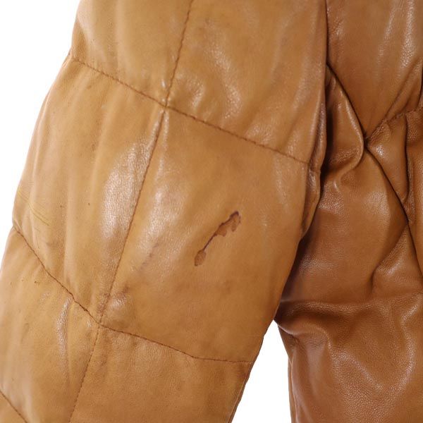 Aquascutum アクアスキュータム 羊革 ラムレザー ダウンジャケット 8F ブラウン レディース
