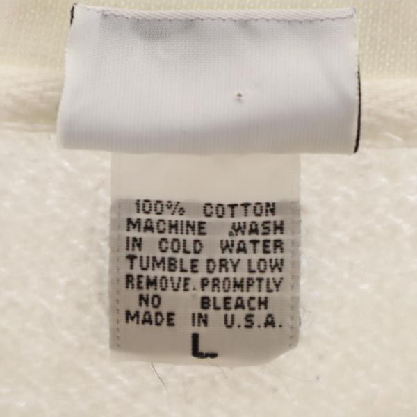 ネスタ USA製 ロゴ刺繍 長袖 スウェット トレーナー L ホワイト NESTA 裏起毛 メンズ