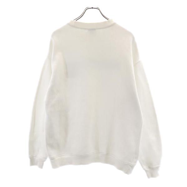 ネスタ USA製 ロゴ刺繍 長袖 スウェット トレーナー L ホワイト NESTA 裏起毛 メンズ