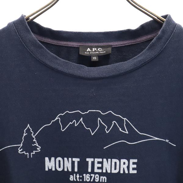 A.P.C. アーペーセー プリント スウェット トレーナー XS ネイビー メンズ