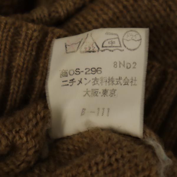 McGregor マクレガー ウールブレンド 長袖 セーター ニット M ブラウン バスケットボタン メンズ