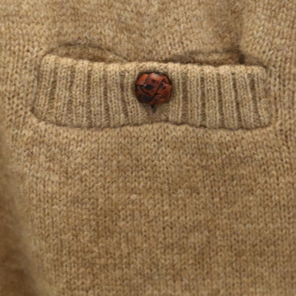 McGregor マクレガー ウールブレンド 長袖 セーター ニット M ブラウン バスケットボタン メンズ