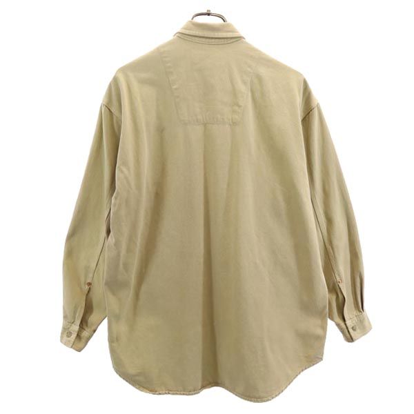 Calvin klein カルバンクライン 長袖 ワークシャツ S ベージュ レディース