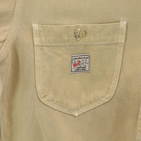 Calvin klein カルバンクライン 長袖 ワークシャツ S ベージュ レディース