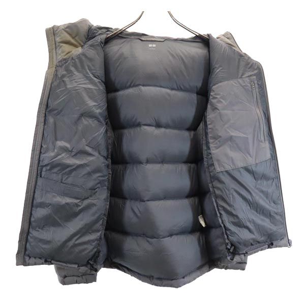 UNIQLO ユニクロ シームレス ダウンジャケット L グレー系 フード メンズ