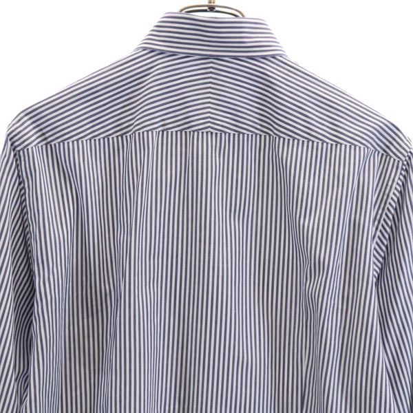 BURBERRY BLACK LABEL バーバリーブラックレーベル 三陽商会 日本製 ストライプ 長袖 ボタンダウンシャツ 40 ブルー系 メンズ