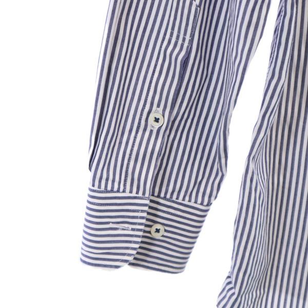 BURBERRY BLACK LABEL バーバリーブラックレーベル 三陽商会 日本製 ストライプ 長袖 ボタンダウンシャツ 40 ブルー系 メンズ