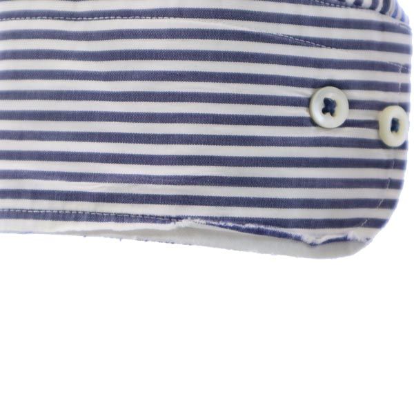 BURBERRY BLACK LABEL バーバリーブラックレーベル 三陽商会 日本製 ストライプ 長袖 ボタンダウンシャツ 40 ブルー系 メンズ