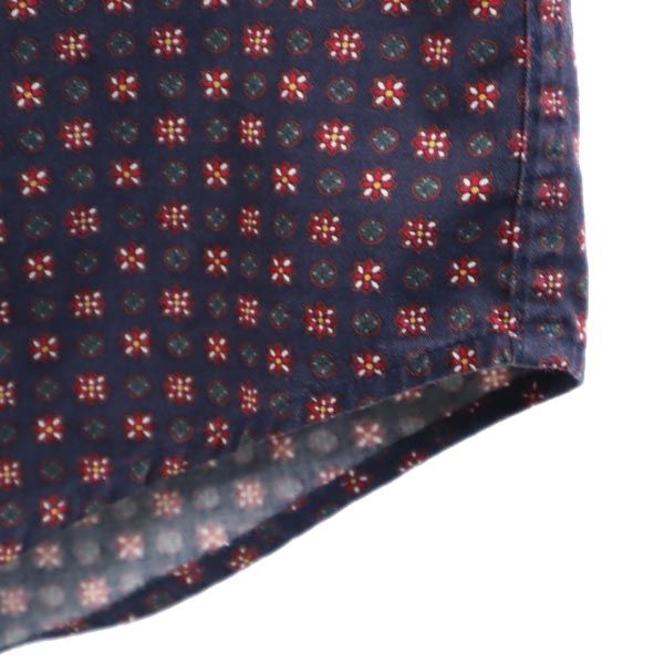 CHAPS RALPH LAUREN チャップスラルフローレン 総柄 長袖 ボタンダウンシャツ L ネイビー系 メンズ