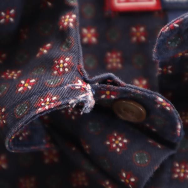 CHAPS RALPH LAUREN チャップスラルフローレン 総柄 長袖 ボタンダウンシャツ L ネイビー系 メンズ