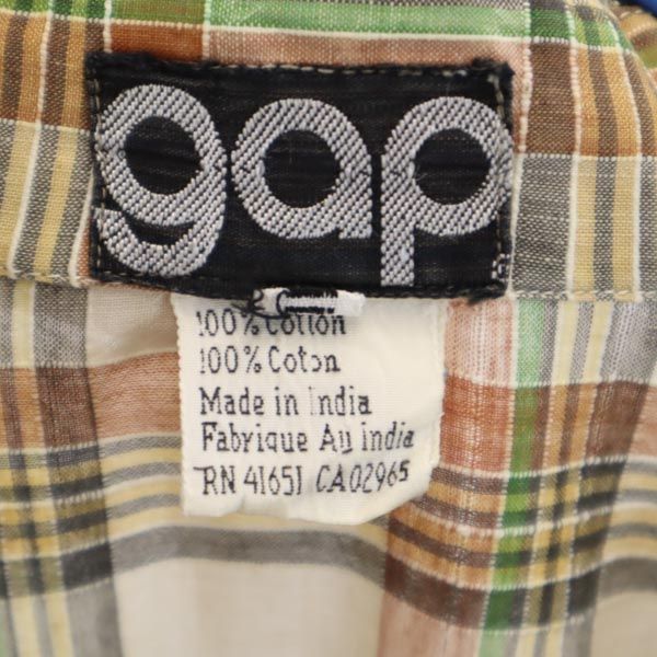 GAP ギャップ 80s ヴィンテージ チェック柄 長袖 シャツ ベージュ系 メンズ