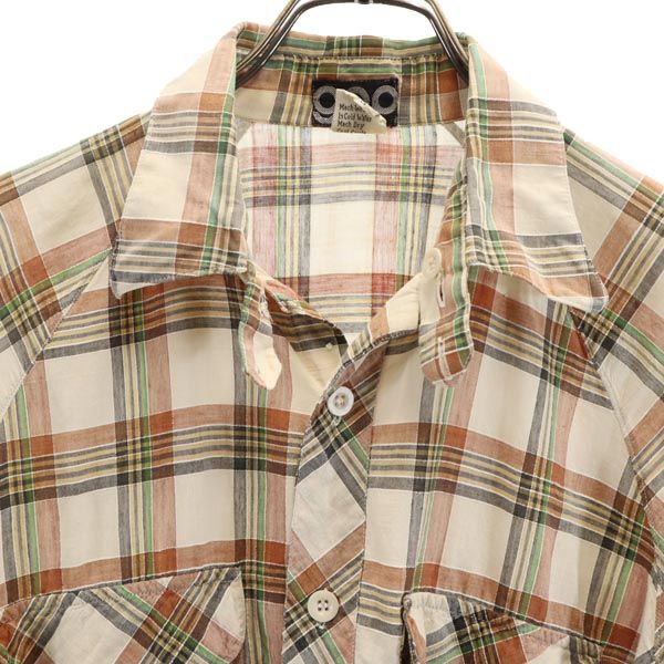 GAP ギャップ 80s ヴィンテージ チェック柄 長袖 シャツ ベージュ系 メンズ