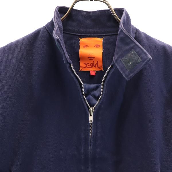 X-girl エックスガール 日本製 ダックジャケット ブルゾン 2 ネイビー レディース