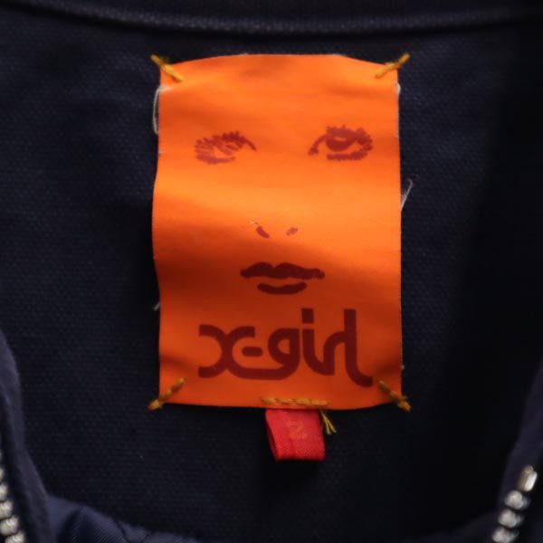 X-girl エックスガール 日本製 ダックジャケット ブルゾン 2 ネイビー レディース