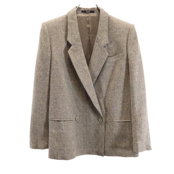 DAKS ダックス ウールブレンド スカートスーツ 上下 セットアップ 7AB2/63-90 ブラウン系 テーラードジャケット レディース