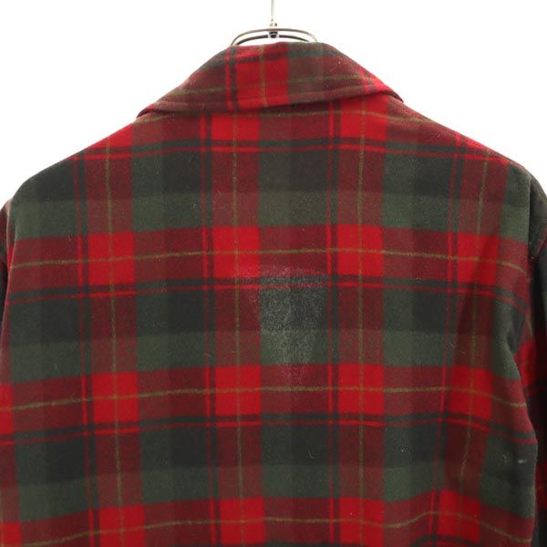 PENDLETON ペンドルトン 60s 70s ヴィンテージ チェック 長袖 ウールジャケット M レッド系 メンズ